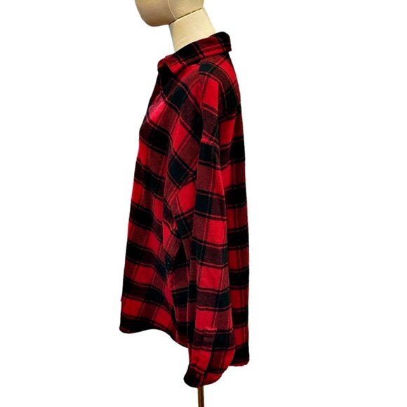 VTG Francois Girbaud Flannel Plaid Shirt Sz Large VERY Oversized Wool Blend READ - Picture 5 of 7